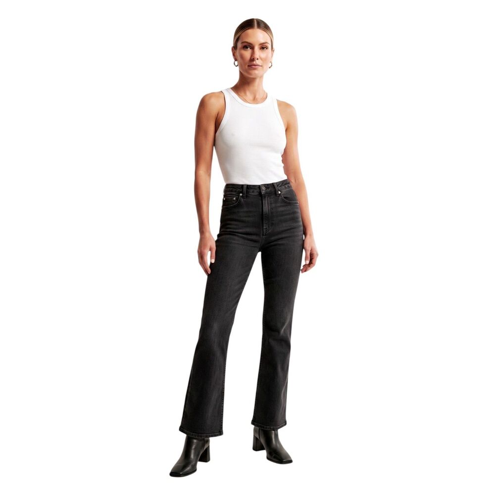 Zara Full Length Denim Jeans Washed Black
